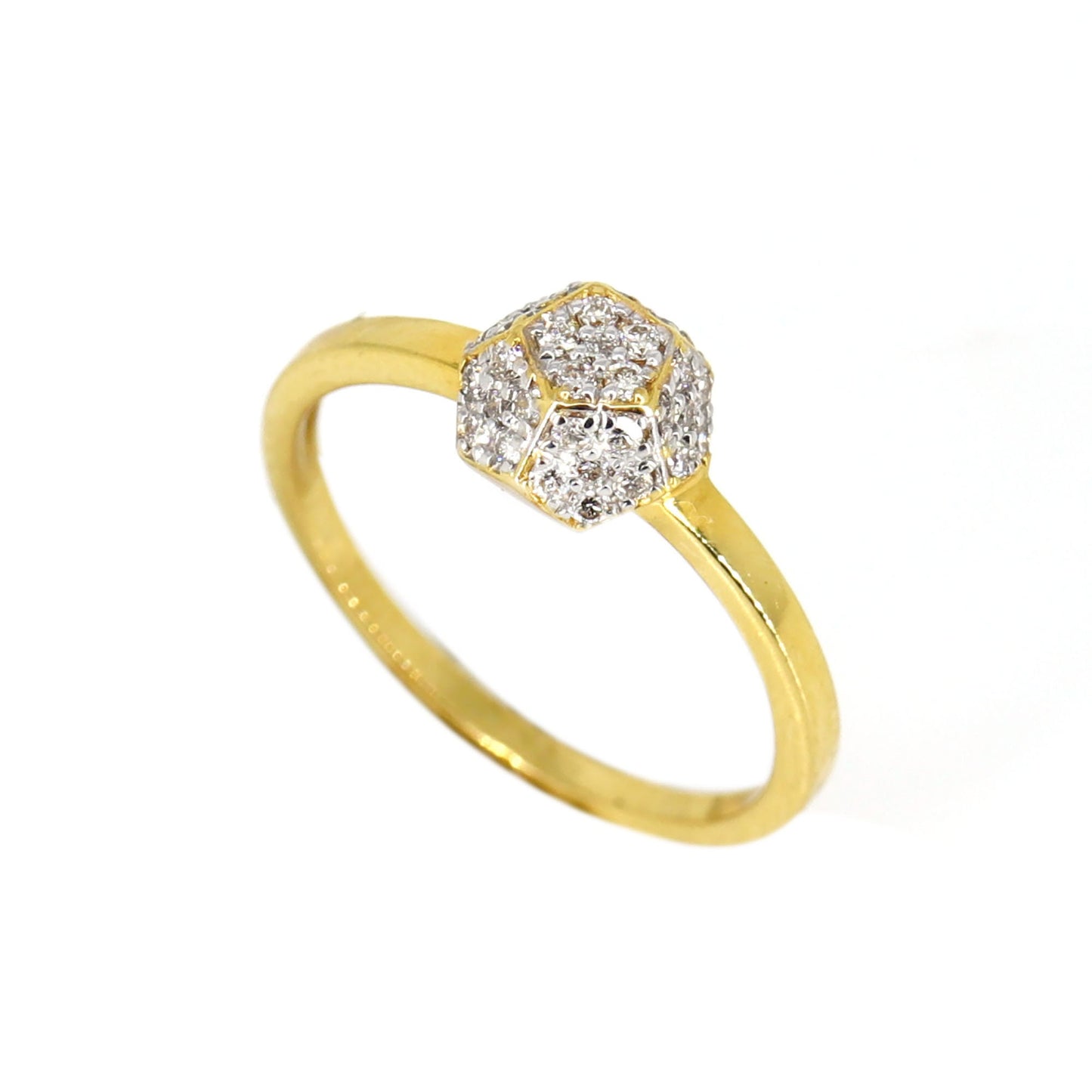 Yellow Studded Real Ring 18K Gold