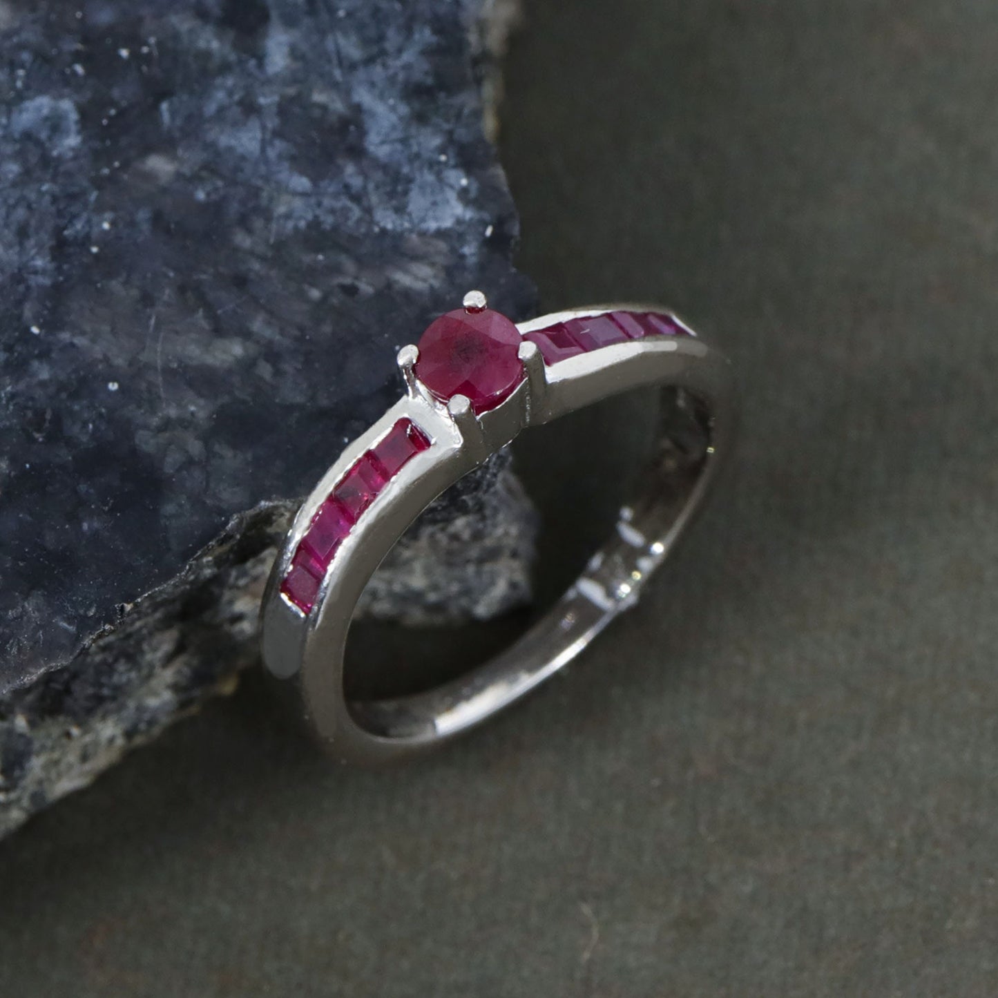 Solitaire Engagement Ring Silver