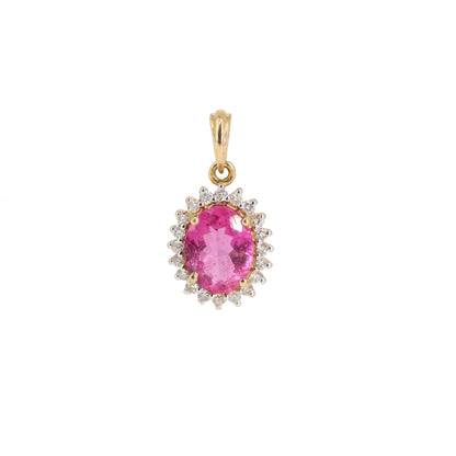 Pink Tourmaline Pendant 14K Gold
