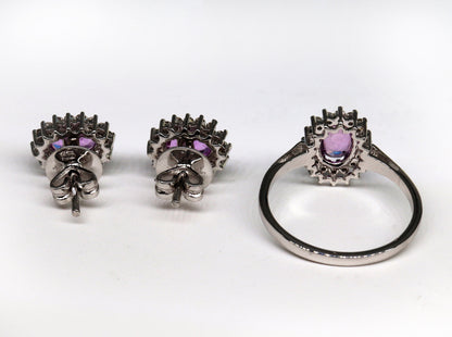 White Pink Sapphire Ring 14K Gold