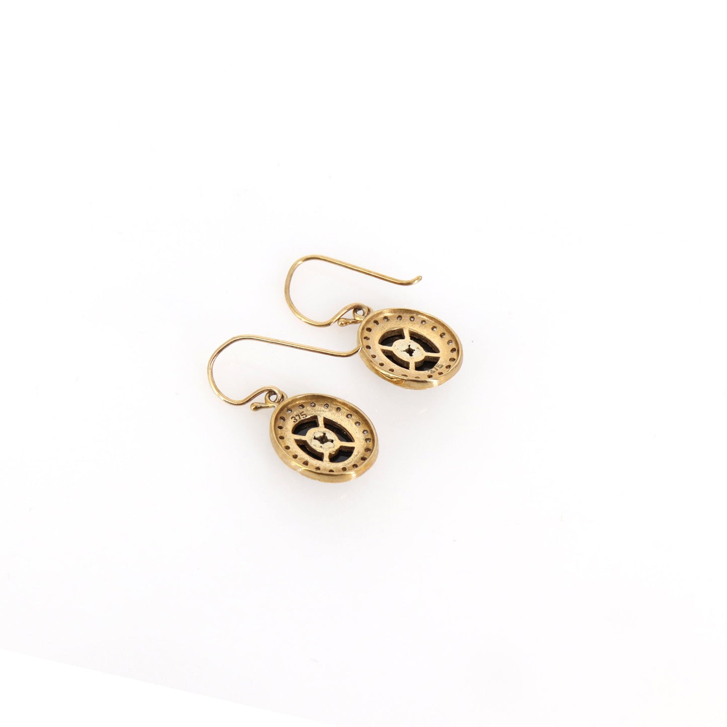 Black Onyx Dangle Earring Gold