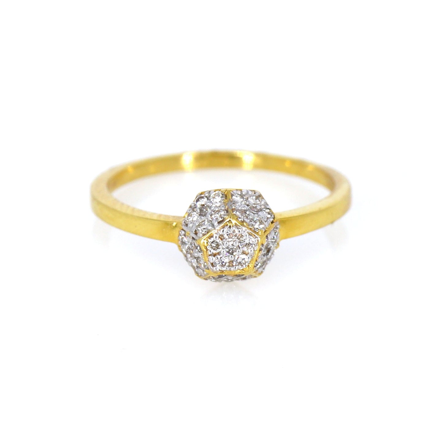 Yellow Studded Real Ring 18K Gold