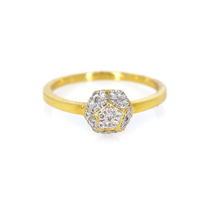 Yellow Studded Real Ring 18K Gold