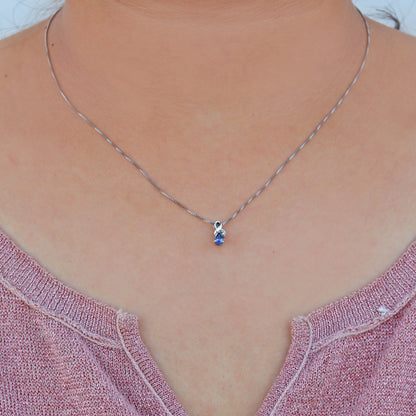 Dainty Blue Sapphire Pendant Gold