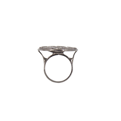 Rose Cut Polki Pave Jewelry Ring Silver