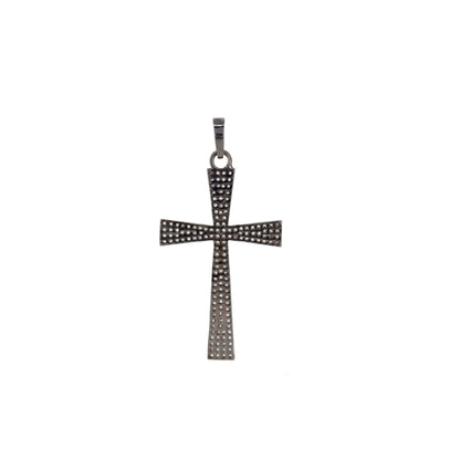 Cross Charms Cross Pave Charm Pendant Silver