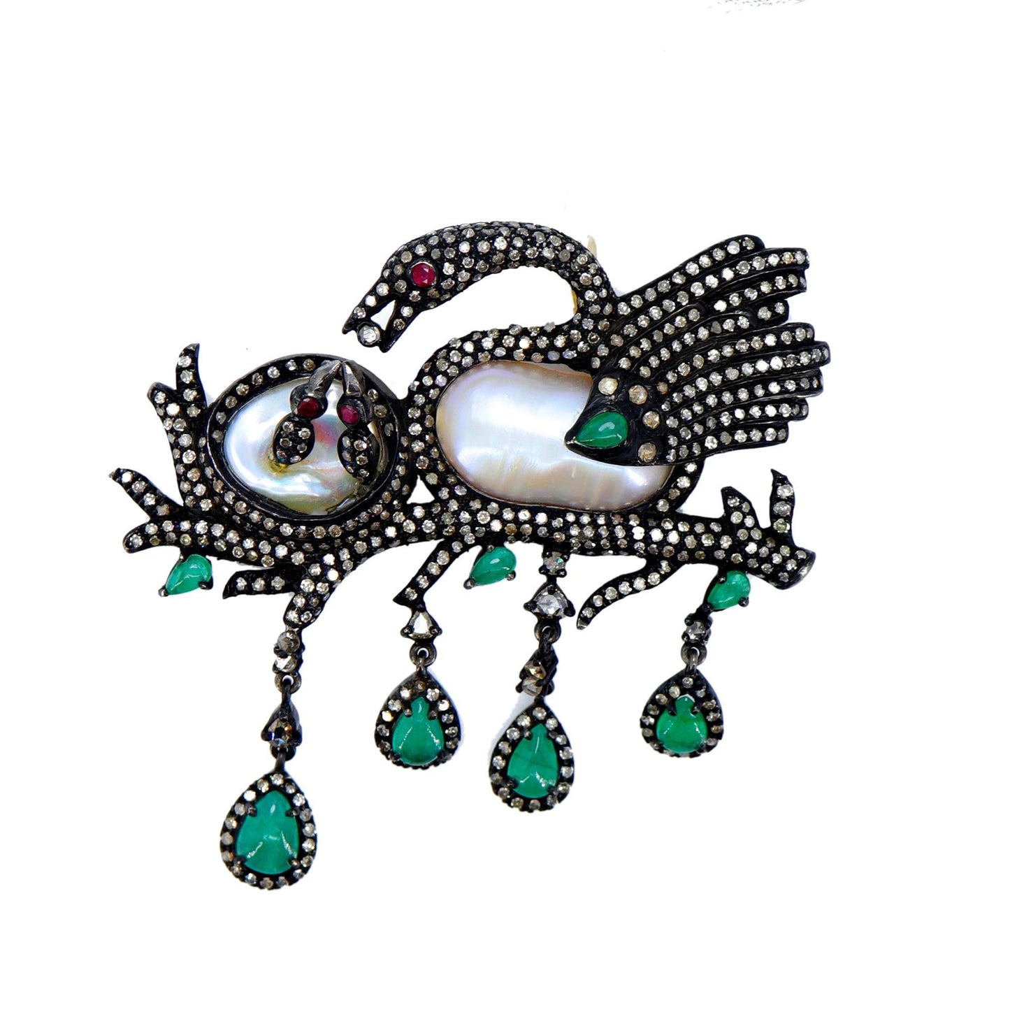 Exclusively Designed Victorian Siberian Crane Pendant