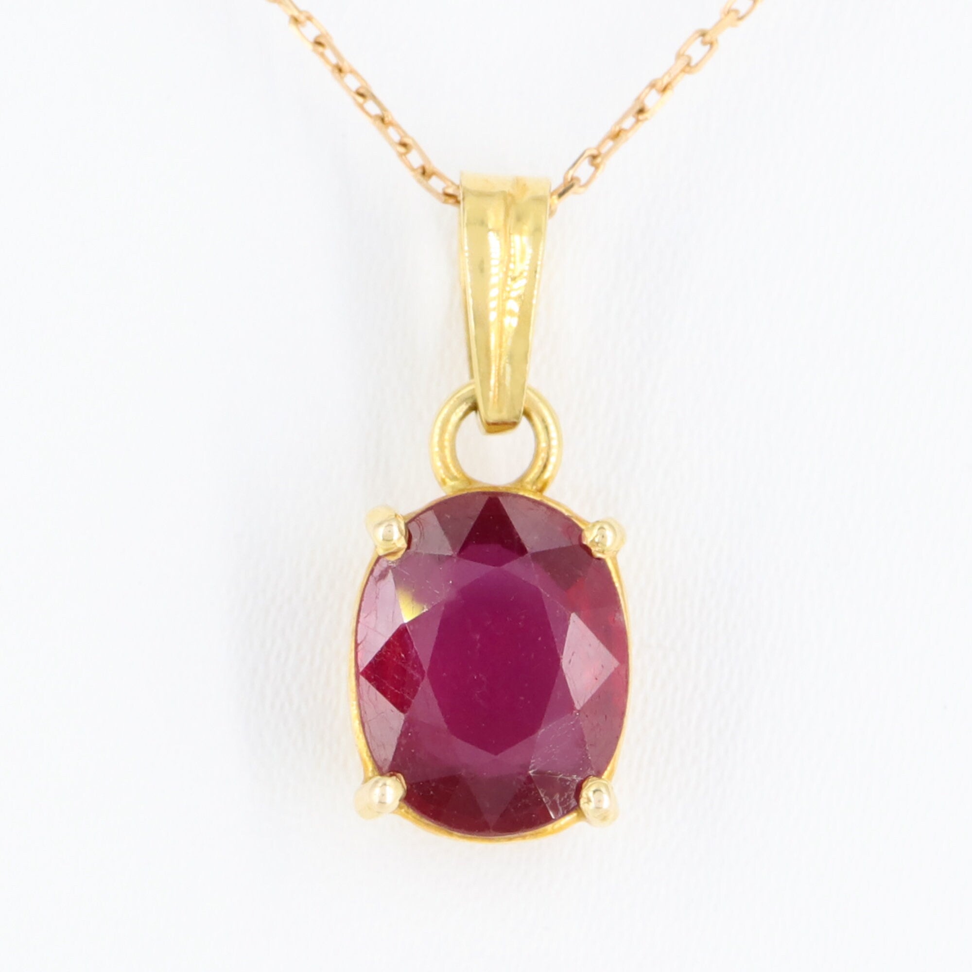 Ruby Pendant 14K Gold