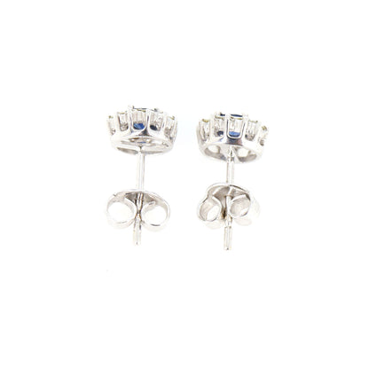 Blue Sapphire Jewelry White Jewelry Blue Sapphire Earring 18K Gold