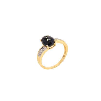 Black Star Ring 14K Gold