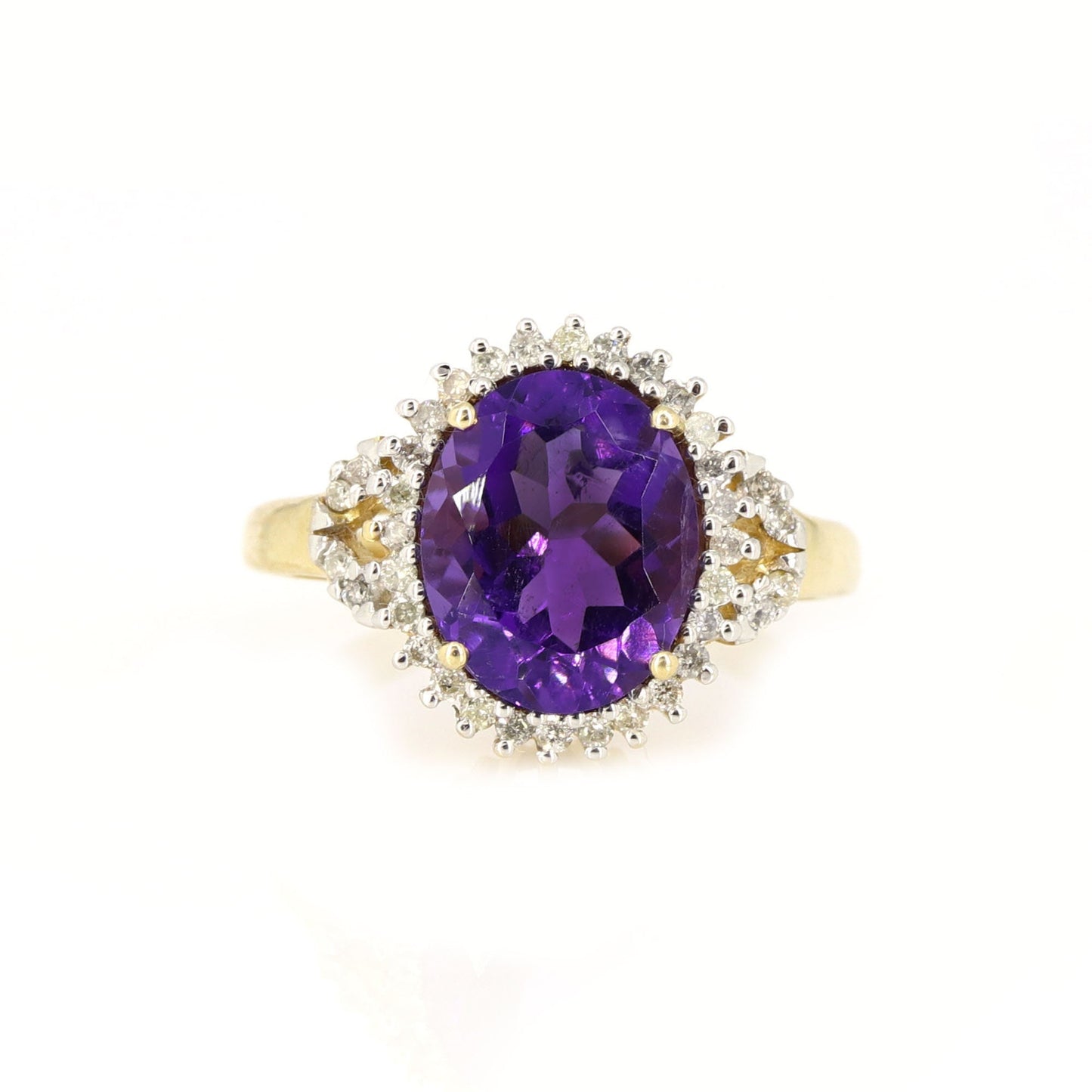 Unique Amethyst Ring 14K Gold