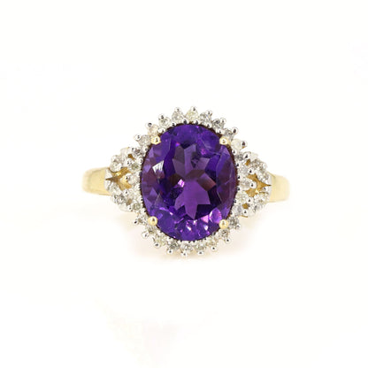 Unique Amethyst Ring 14K Gold