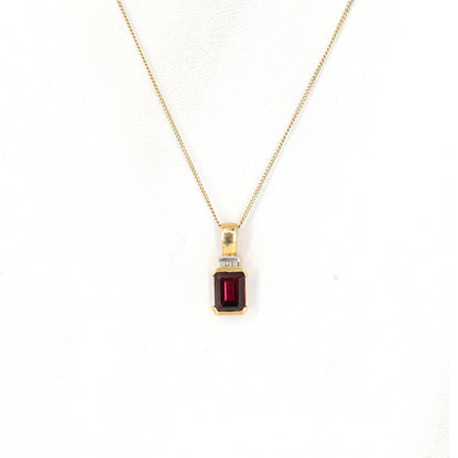 Garnet Pendant 14K Gold