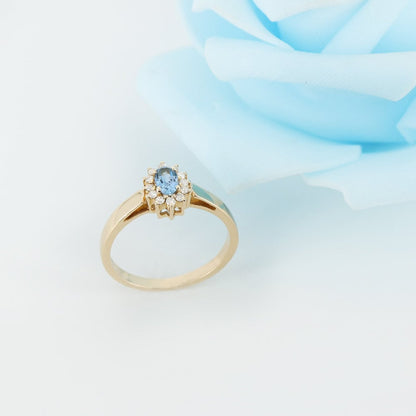 Yellow Aquamarine & Ring 14K Gold