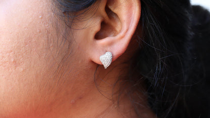 White Stud Earring 18K Gold
