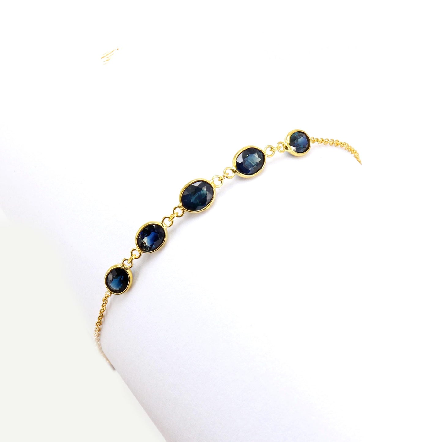 Blue Sapphire Bracelet 14K Gold