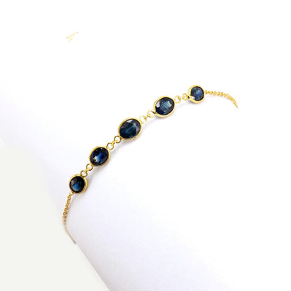 Blue Sapphire Bracelet 14K Gold