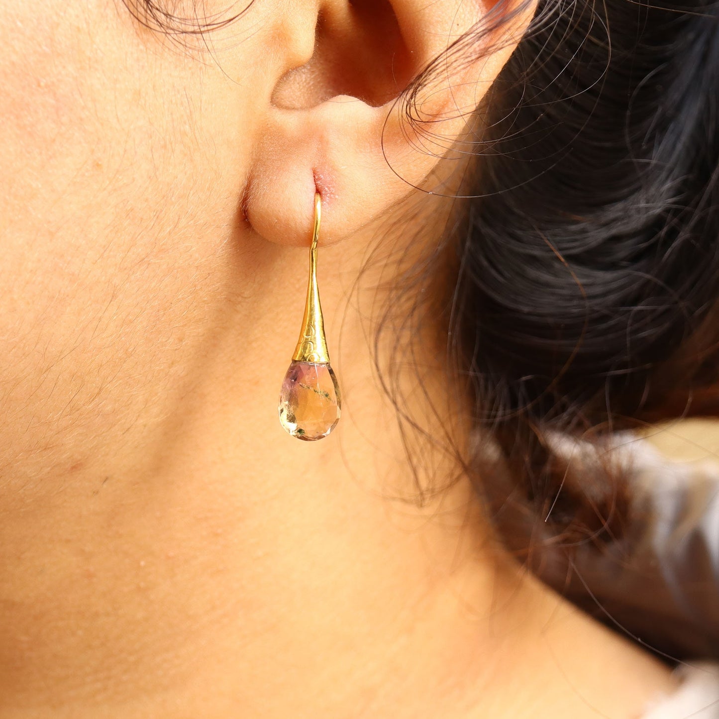 Yellow Ametrine Earring 18K Gold