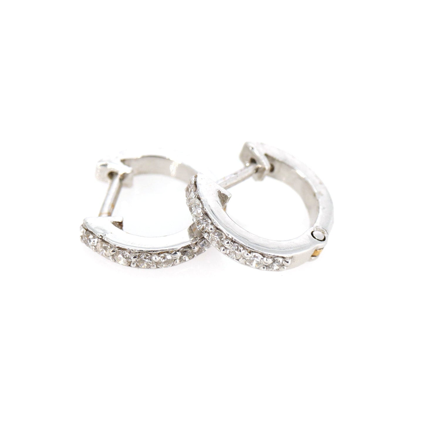 Cartilage Daith Helix Tragus Conch Rook Snug Huggie Hinge Hoop Piercing Unisex Hoops White Hoops Earring 18K Gold
