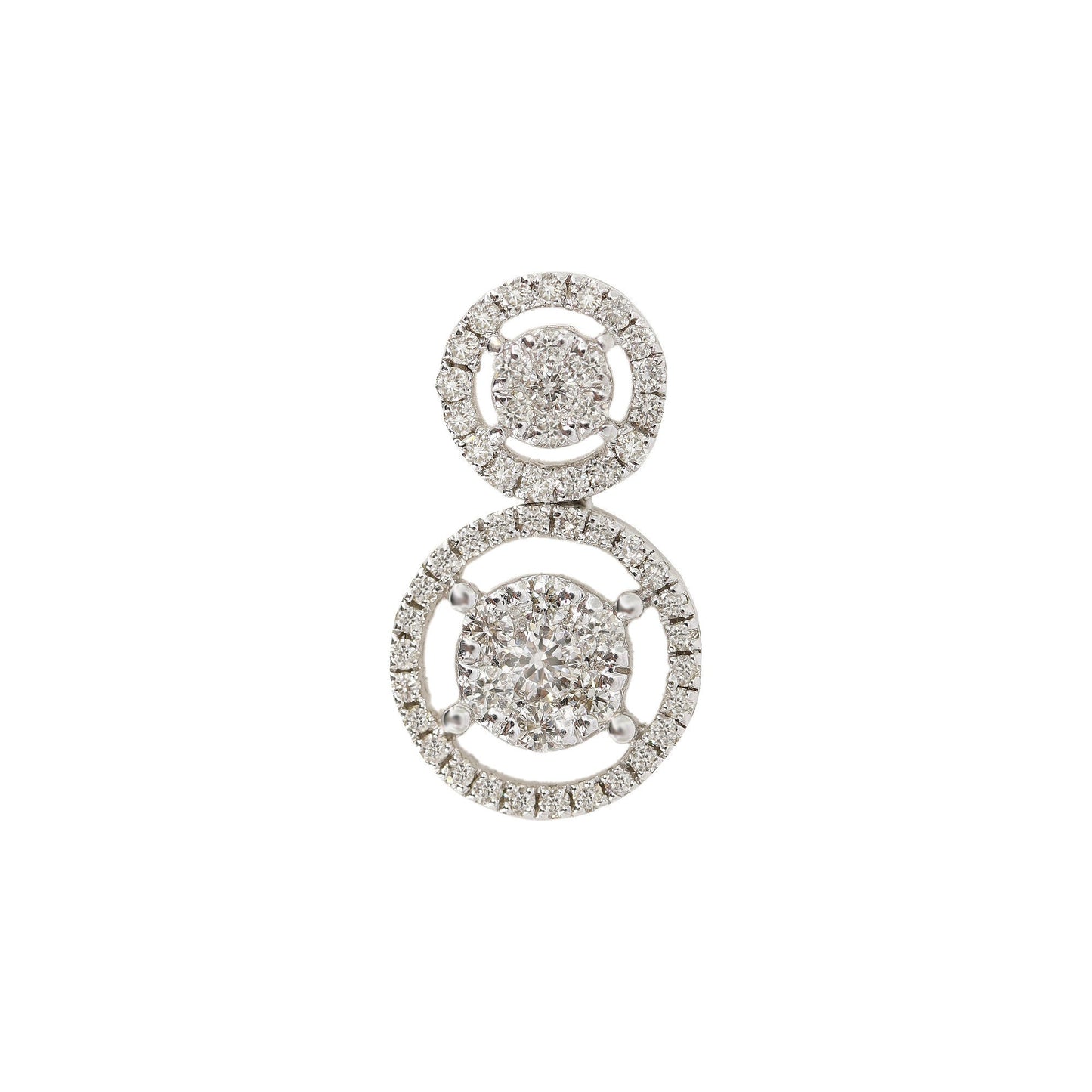18Kt White Round Halo Pendant Gold