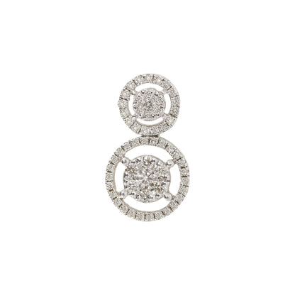 18Kt White Round Halo Pendant Gold