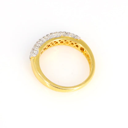 Half Eternity Genuine Band Yellow Band Unisex Band Round Cut Eternity Wedding Band Yellow Band 18K Gold
