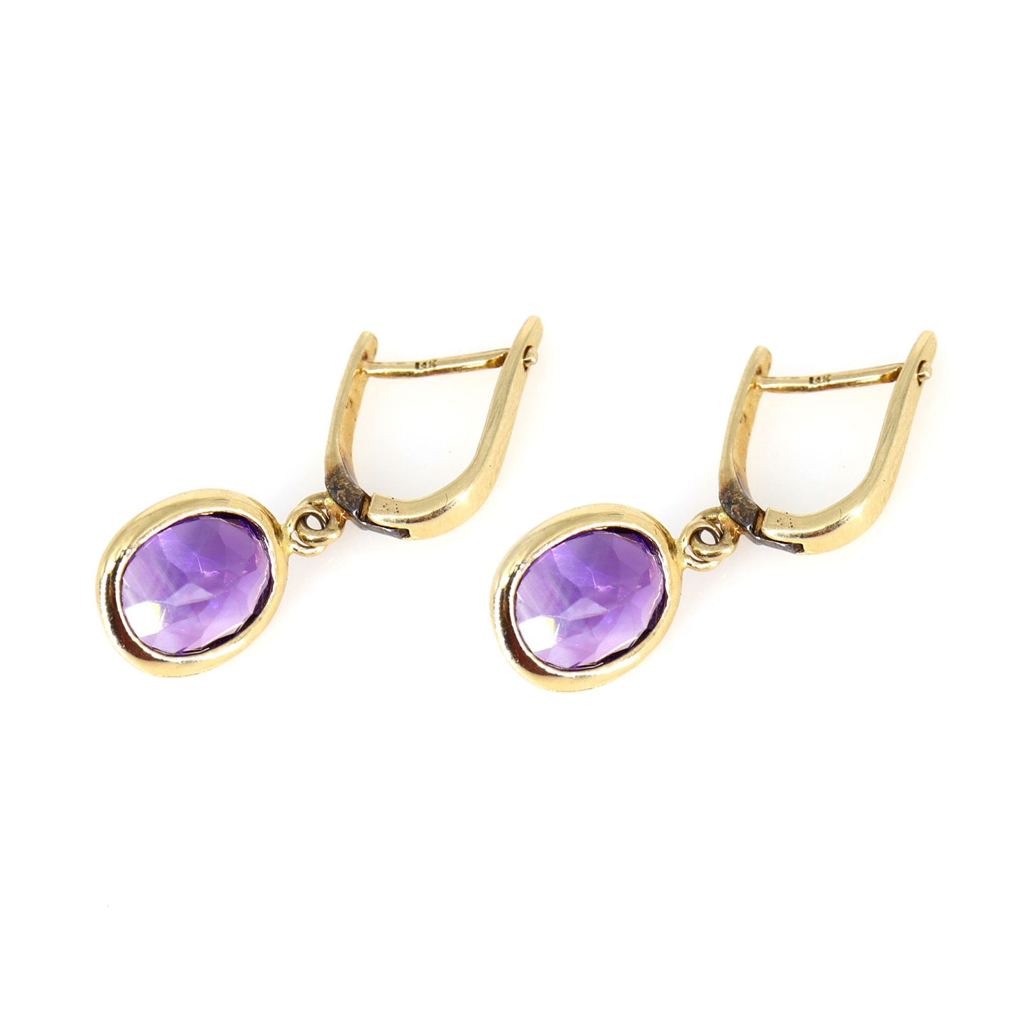 Tiny Amethyst Earring 14K Gold