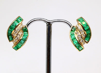 Emerald Stud Earring 14K Gold