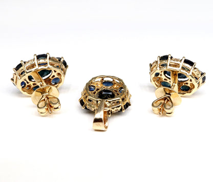 Blue Sapphire Jewelry : Pendant 14K Gold