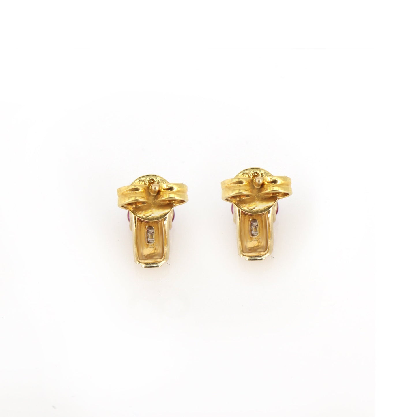 Genuine Ruby Gemstone Studs Minimalist Stud Earring 14K Gold
