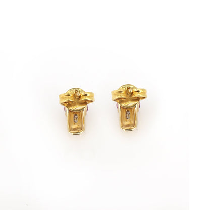 Genuine Ruby Gemstone Studs Minimalist Stud Earring 14K Gold