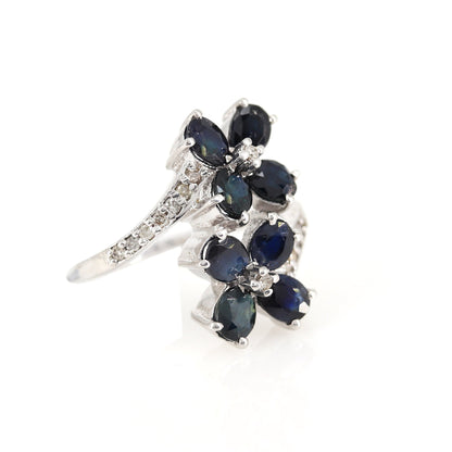 Flower Style Gemstone Ring Gold
