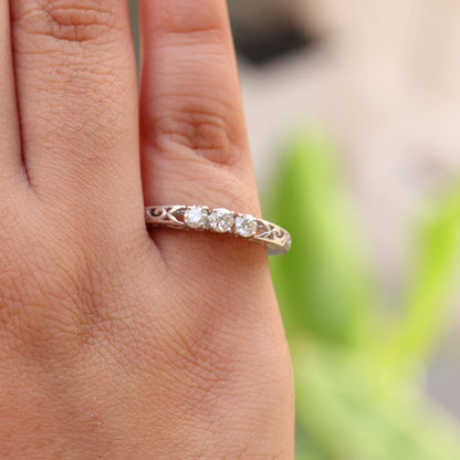 Brilliant Round Cut Stackable Wedding Ring 14K Gold