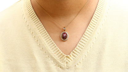 Yellow Vintage Design Ruby Star Pendant 14K Gold