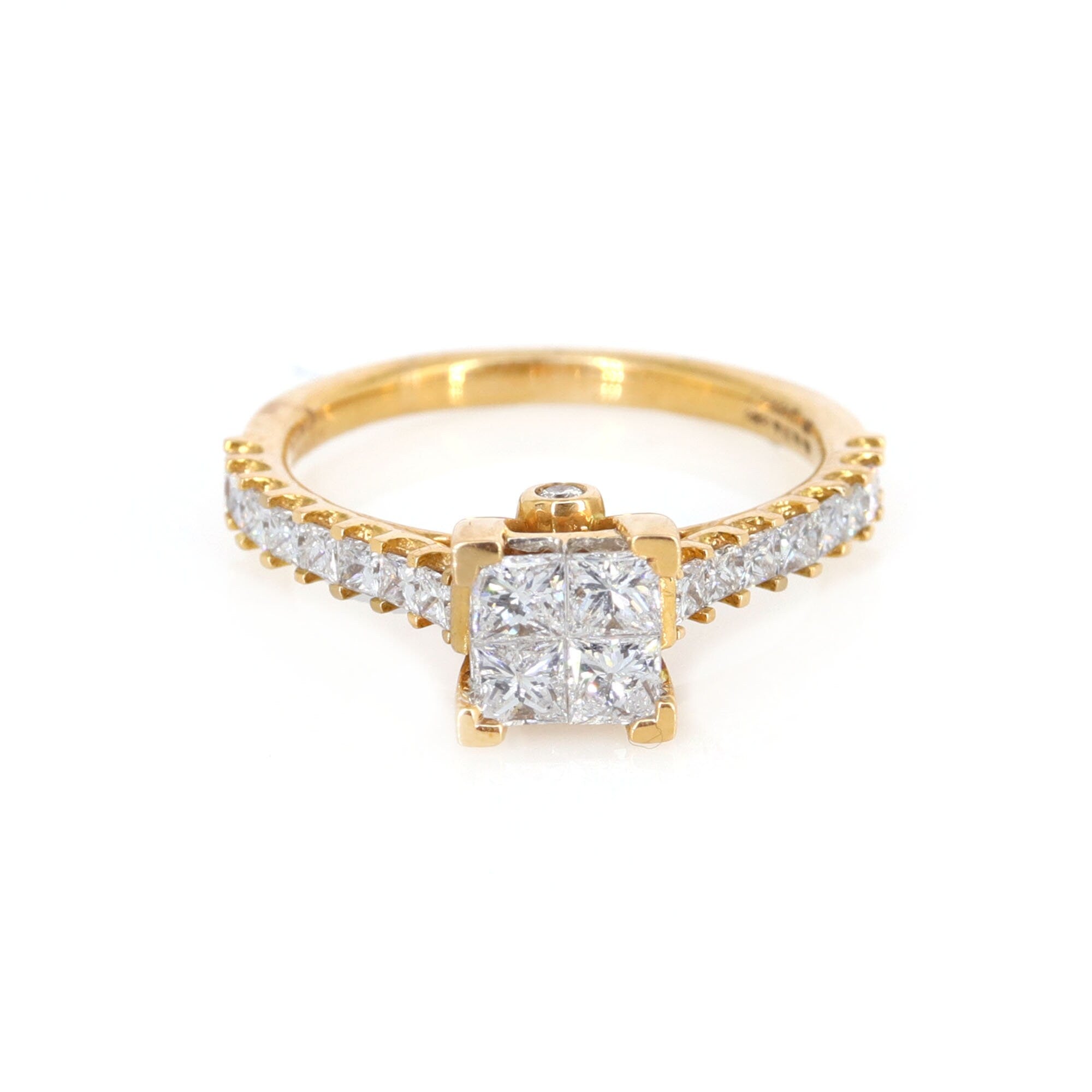 Princess Cut Rose Ring 18K Gold