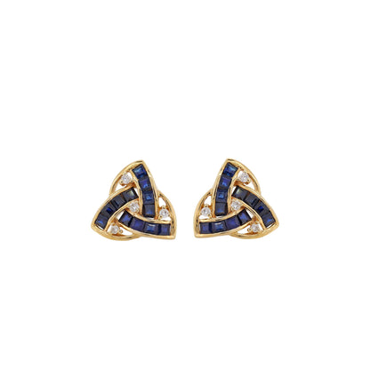 Blue Sapphire Earring 14K Gold