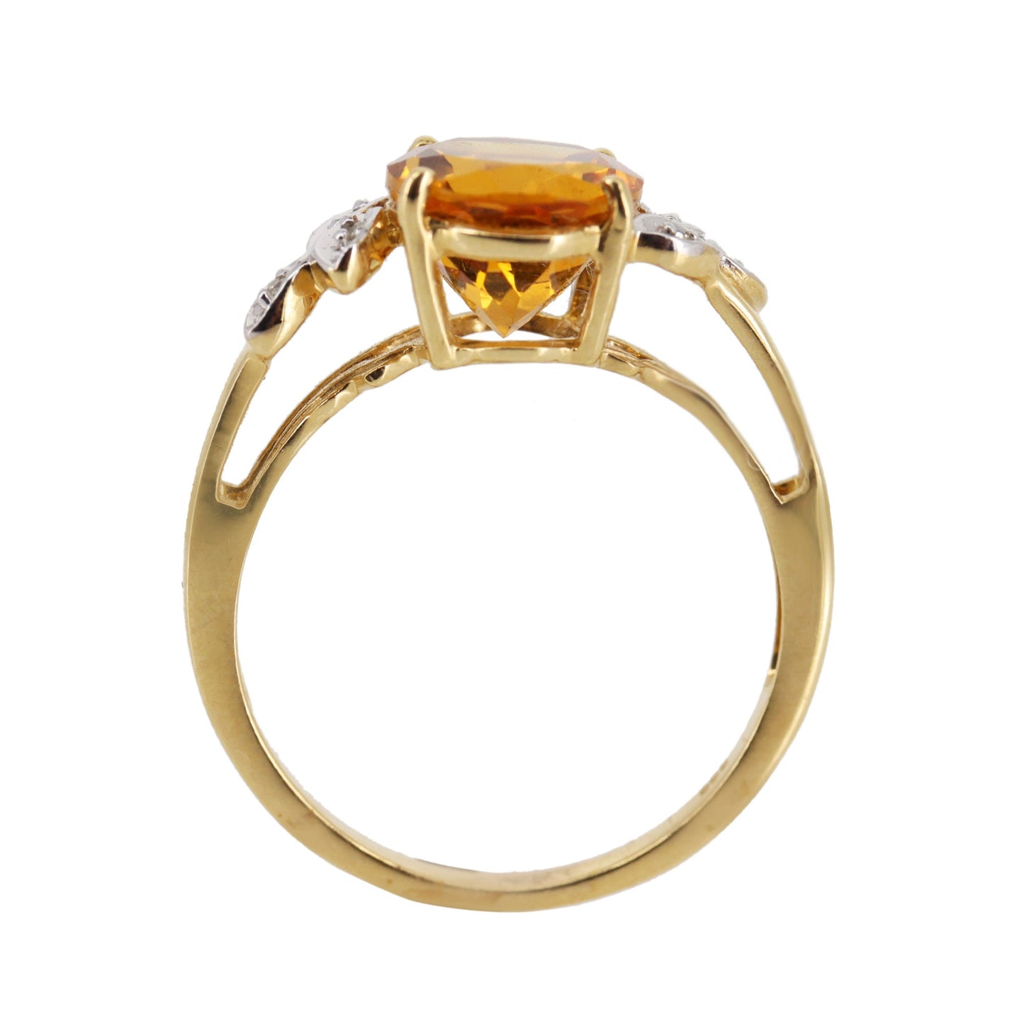 Yellow Citrine Statement Ring 14K Gold