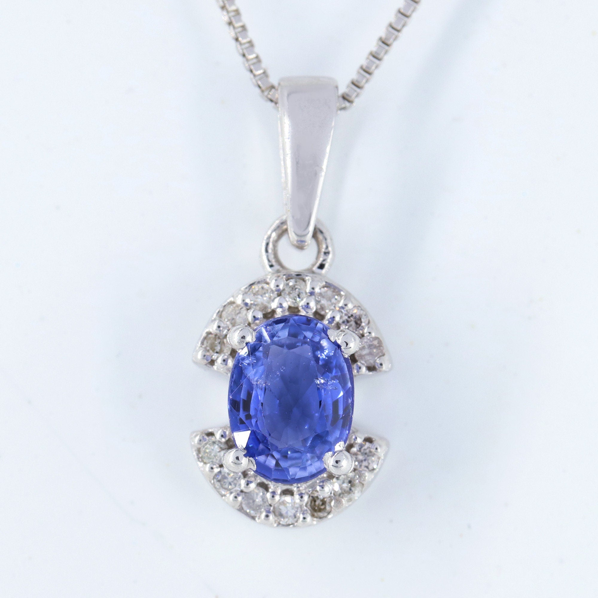 Blue Sapphire Necklace Silver