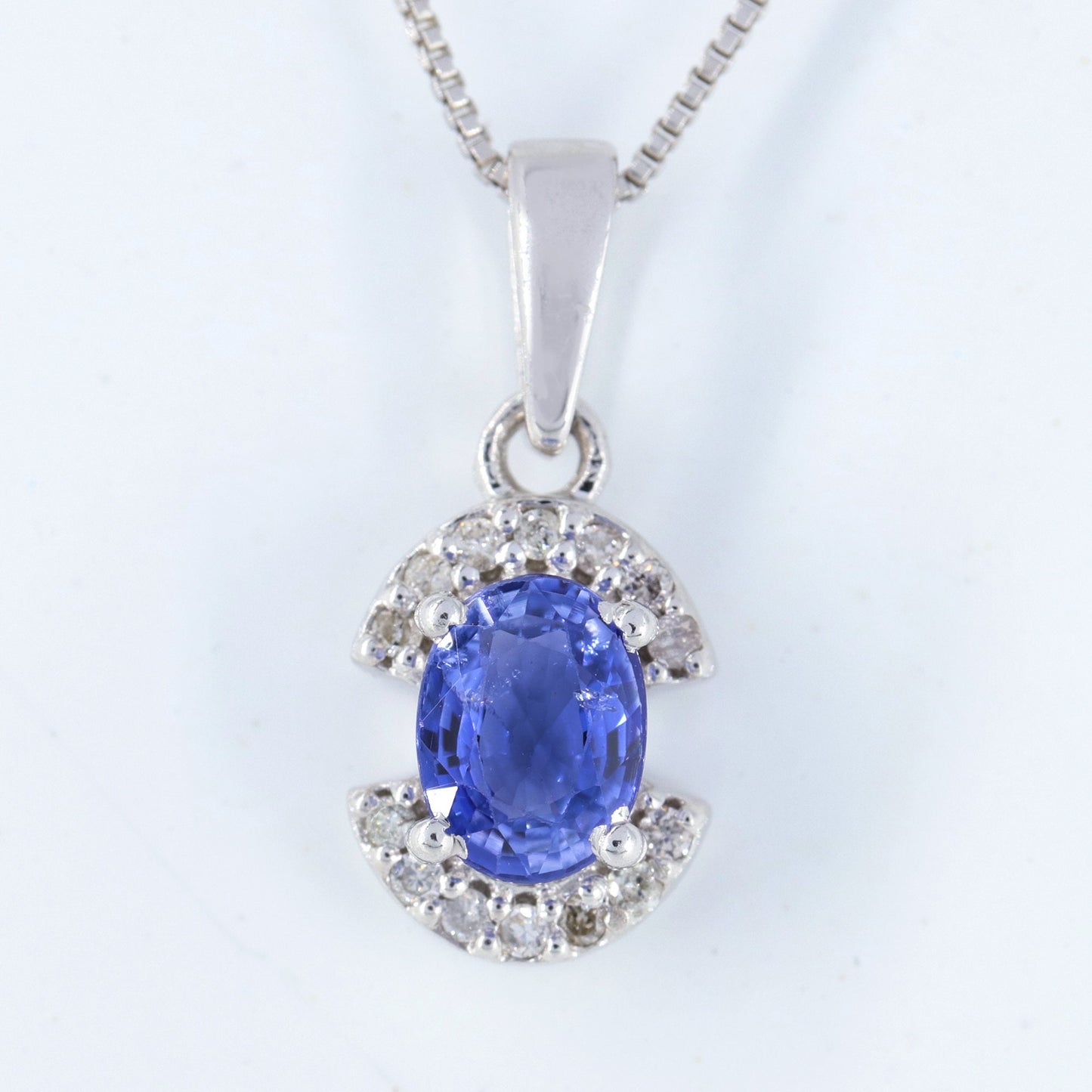 Blue Sapphire Necklace Silver