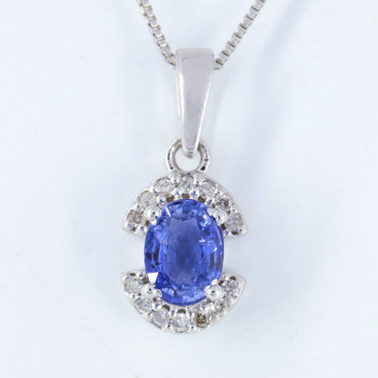 Blue Sapphire Necklace Silver