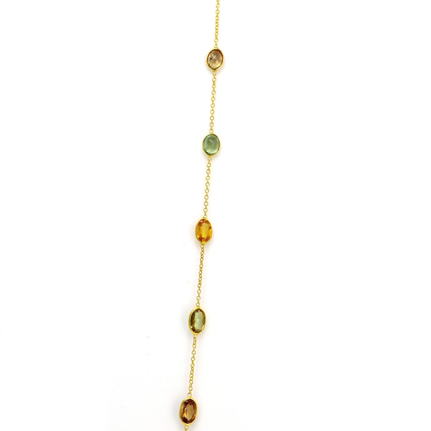 Multi Sapphire Gemstone Necklace 14K Gold