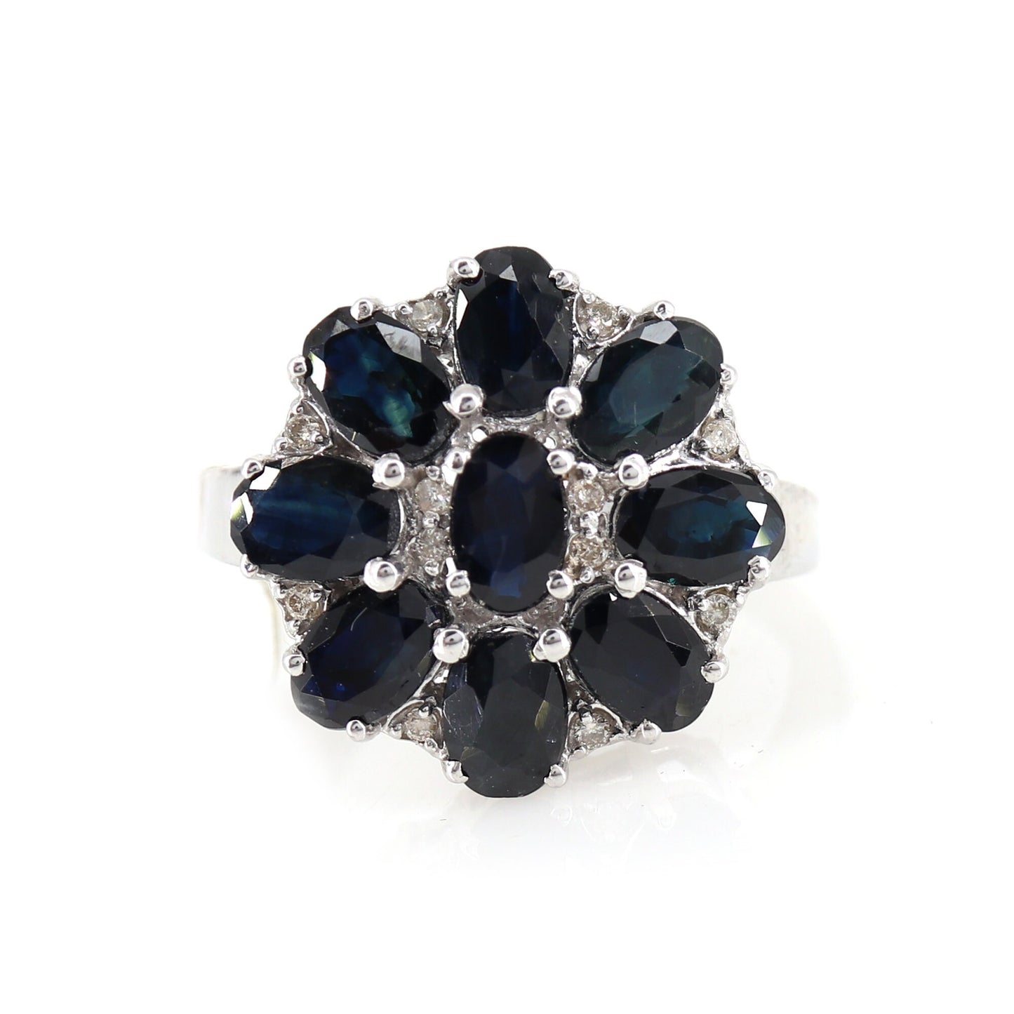 Sapphire Cocktail Ring Silver