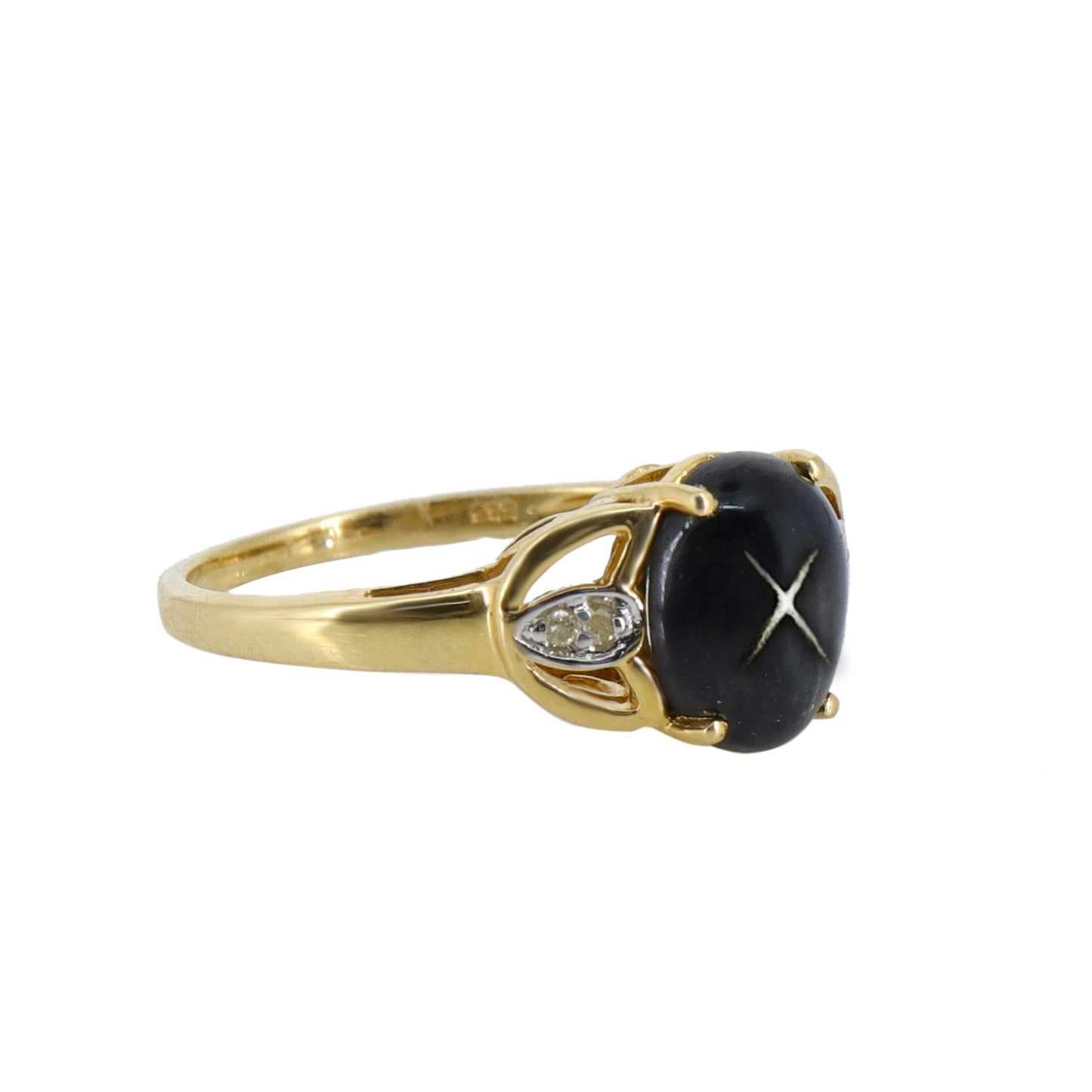 Black Star Ring 14K Gold