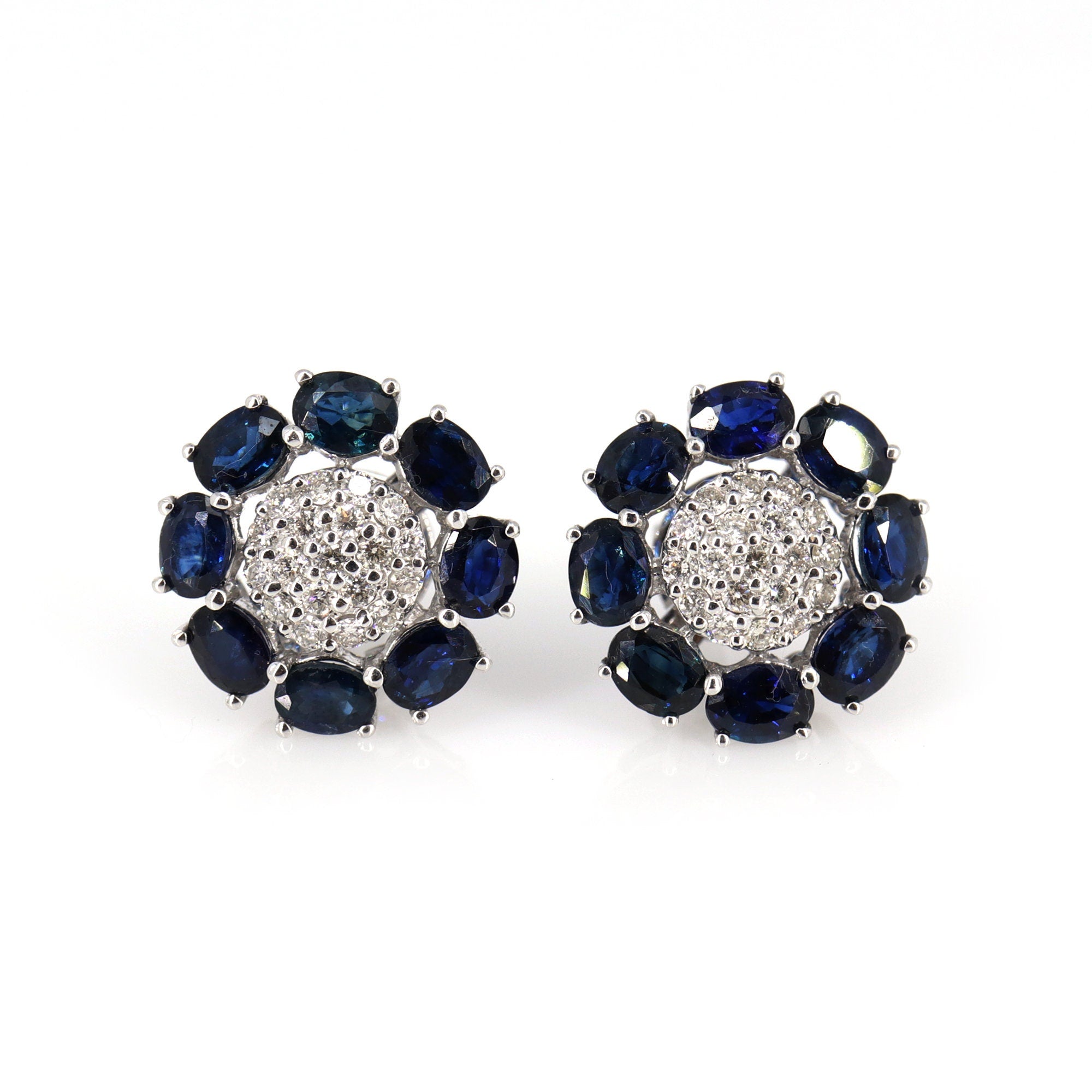 Sunflower Style Gemstone Earring 14K Gold