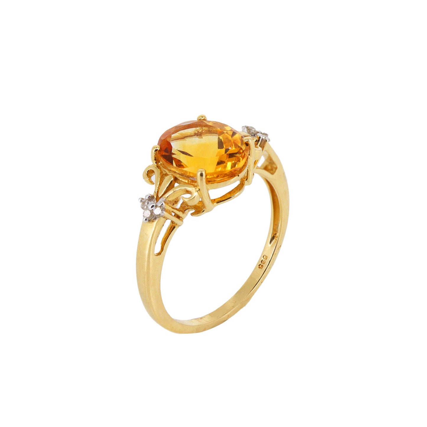 Oval Citrine Ring 14K Gold