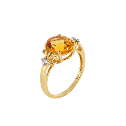Oval Citrine Ring 14K Gold