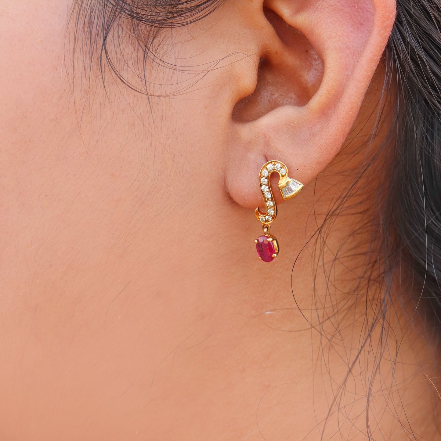 Ruby Earring 18K Gold