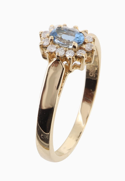 Yellow Aquamarine & Ring 14K Gold