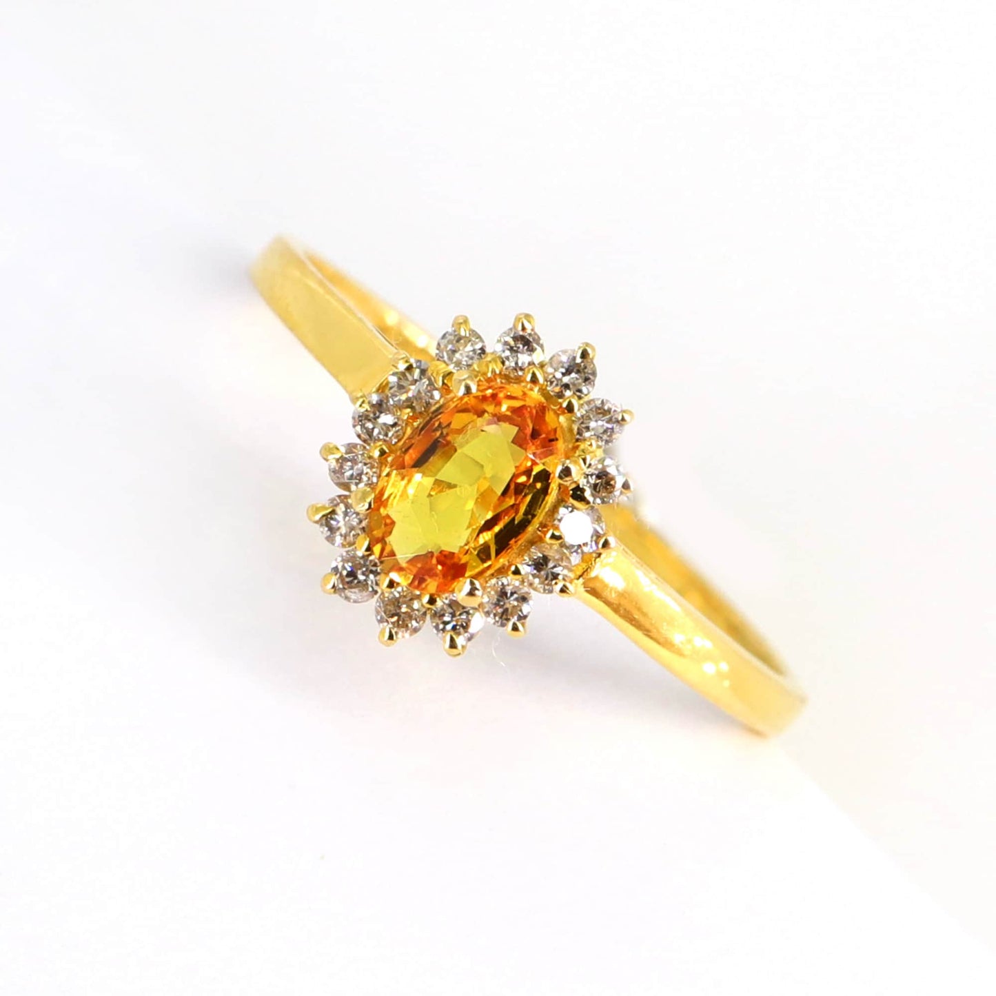 White/Yellow Cluster Engagement Ring 14K Gold