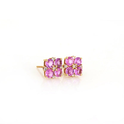 Pink Sapphire Earring 14K Gold